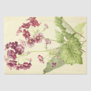 Vintage French Floral Ephemera Decoupage Pink Tiss Tissue Paper