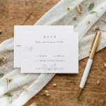 Vintage French Floral Lavender Victorian Wedding RSVP Card<br><div class="desc">Delicate lavender tones bring a soft and romantic feel to this vintage French wedding RSVP card, perfect for an elegant and timeless celebration. The design features graceful chinoiserie floral elements with refined floral artwork inspired by Victorian botanical illustration and classic toile de jouy patterns. Designed for a traditional mail-back format,...</div>