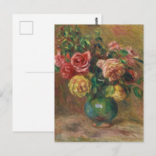 Vintage French Floral Oil Painting by Renoir Postcard