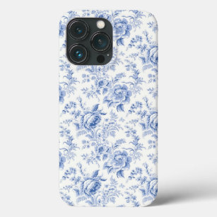 Vintage French Floral Toile Blue iPhone 13 Pro Case