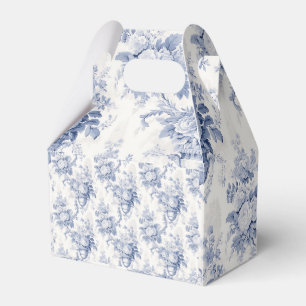 Vintage French Floral Toile Blue Favour Box