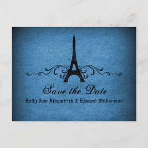 Vintage French Flourish Save the Date Postcard