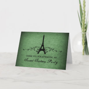 Vintage French Flourish Sweet 16 Thank You Card