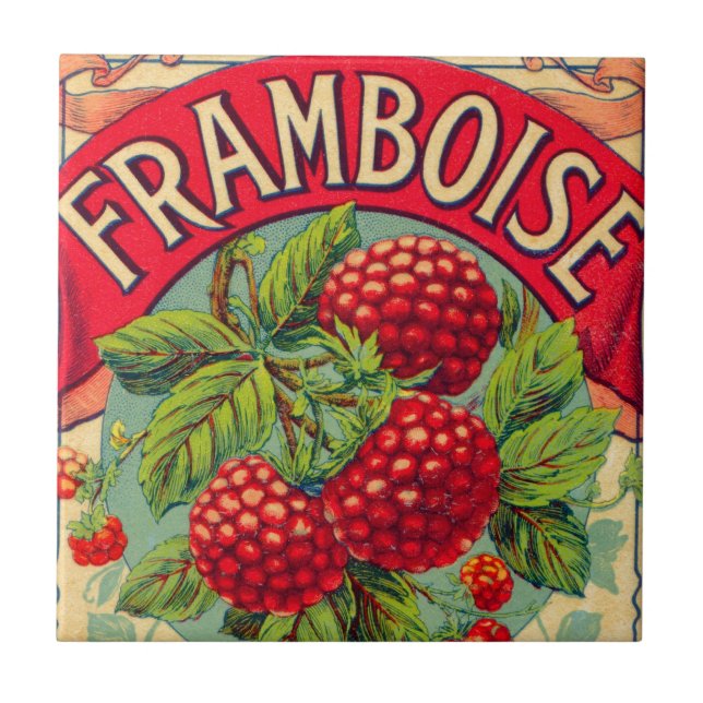 Vintage French Framboise (Raspberry) Tile (Front)