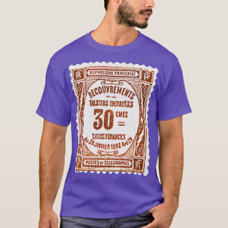 Vintage French France Postage Stamp Design T-Shirt