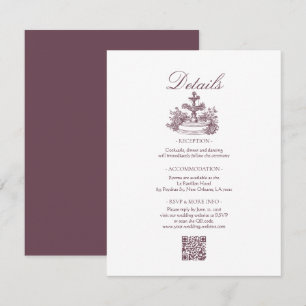 Vintage French Garden Wedding Details Enclosure Card