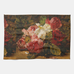 Vintage French Georges Jeannin Roses III Kitchen Towel