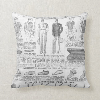 Vintage french golf catalogue (1931) throw pillow