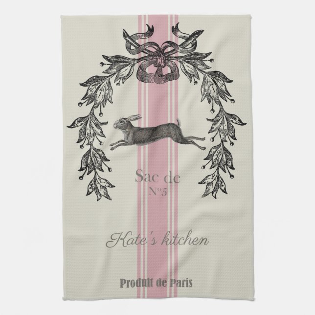 Vintage French hare Kitchen Towel (Vertical)