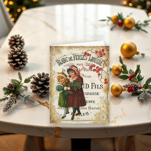 Vintage French Holiday Craft Greeting Card