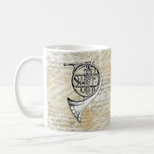 Vintage French Horn Music Mug