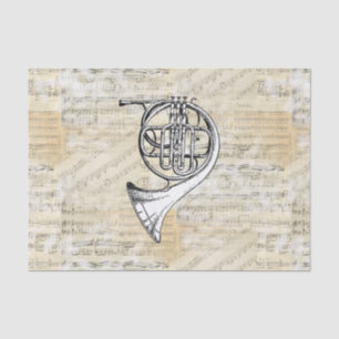 Vintage French Horn Sheet Music Tissue Paper