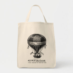 Vintage French hot air balloon tote