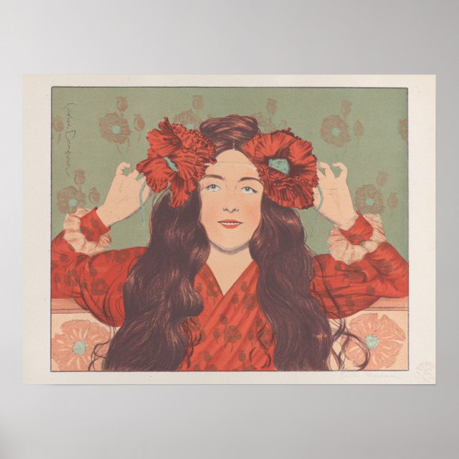 Vintage French Illustration of a Woman Poster (Front)