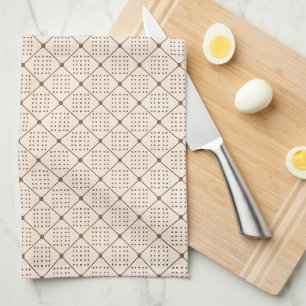 Vintage French Imperial Dot & Diamond Pattern Kitchen Towel