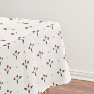 Vintage French Imperial Floral & Diamond Motif Tablecloth