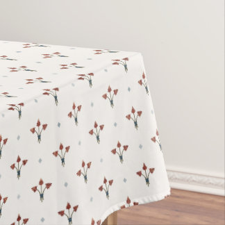 Vintage French Imperial Floral & Diamond Motif Tablecloth