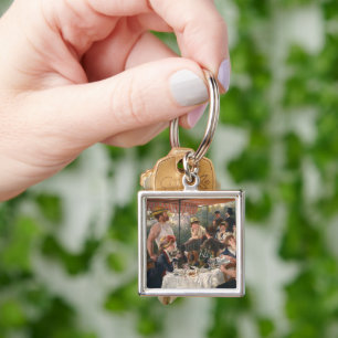 Vintage French Impressionist Boating Party Art Keychain