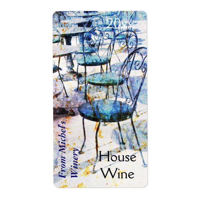 Vintage french impressionist style cafe wine label (Front)