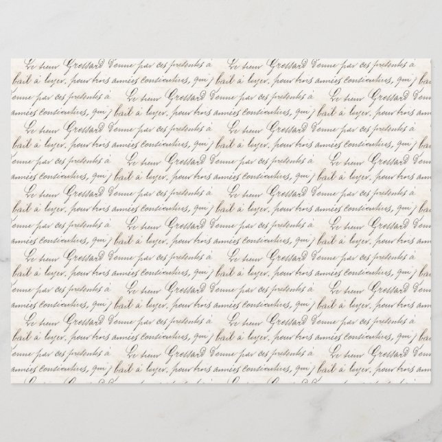 Vintage French Jardin Handwritten Script Note (Front)