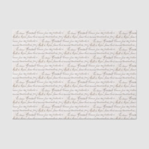 Vintage French Jardin Handwritten Script Note Tissue Paper
