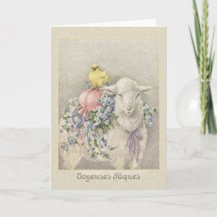 Vintage French Joyeuses Pâques Easter Card
