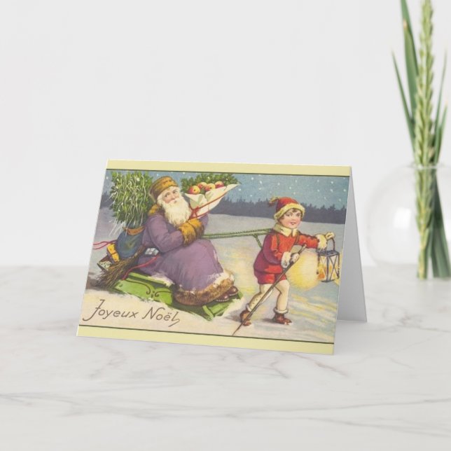Vintage French Joyeux Noël Christmas Card (Front)