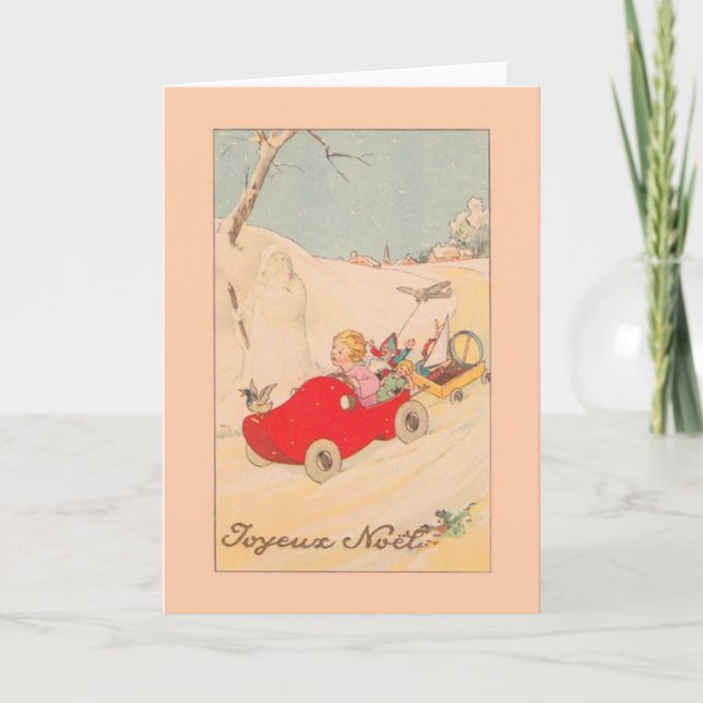 Vintage French Joyeux Noël Christmas Card (Front)