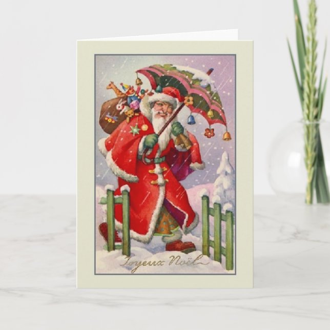 Vintage French Joyeux Noël Christmas Card (Front)