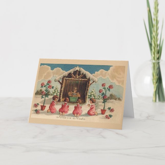 Vintage French Joyeux Noel Christmas Card (Front)