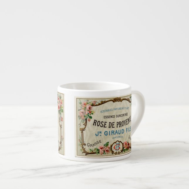 Vintage French Label Espresso Cup (Front Right)
