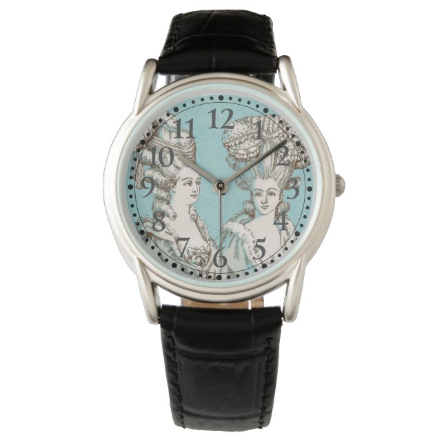 Vintage French Ladies Illustrated Clock Watch (Front)