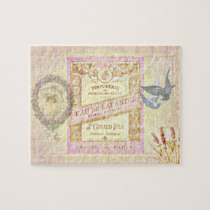 Vintage French Lavender Perfume Collage Jigsaw Puzzle