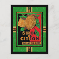 Vintage French Lemon Raspberry Syrup Labels