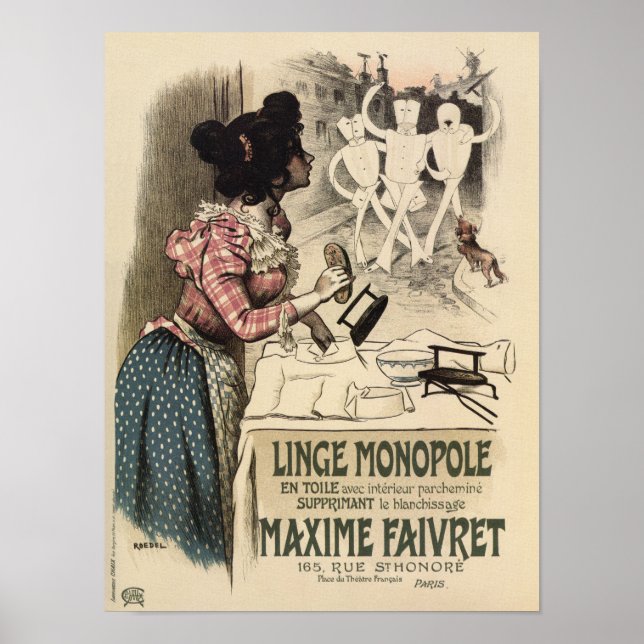 Vintage French linen advertising Poster (Front)