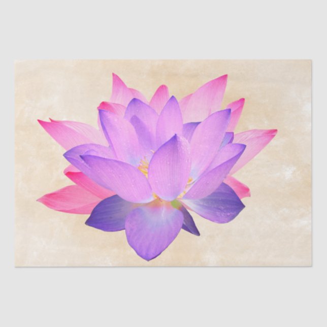 Vintage French Lotus Flower Decoupage  Tissue Paper (Front)