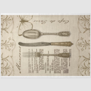 Vintage French Macarons Recipe Decoupage Tissue Paper