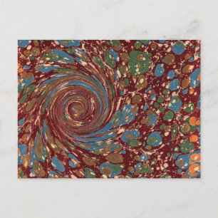 Vintage French Marbled Paper Postcard