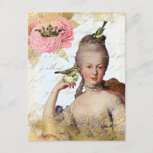 Vintage French Marie Antoinette shabby  Postcard