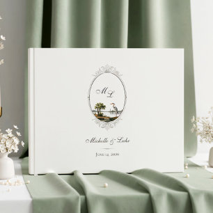 Vintage French Monogram Wedding Guest Book