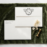 Vintage French Monogram Wreath Elegant Wedding Envelope<br><div class="desc">Vintage Wreath Custom Monogram Elegant Wedding envelope with names and return address</div>