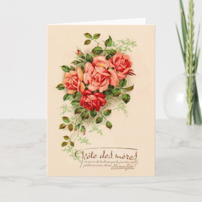 Vintage French Mother's Day Greeting Card (Front)