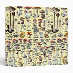 Vintage French Mushroom Cottagecore Botanical Art Binder