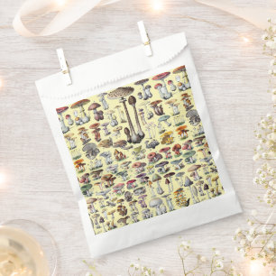 Vintage French Mushroom Cottagecore Botanical Art Favour Bag