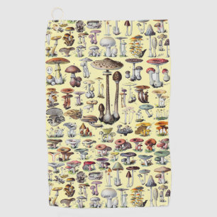 Vintage French Mushroom Cottagecore Botanical Art Golf Towel