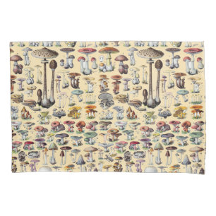 Vintage French Mushroom Cottagecore Botanical Art Pillowcase
