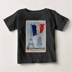 Vintage French National Flag & Eiffel Tower Baby T-Shirt