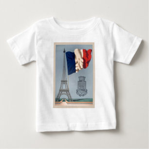 Vintage French National Flag & Eiffel Tower Baby T-Shirt