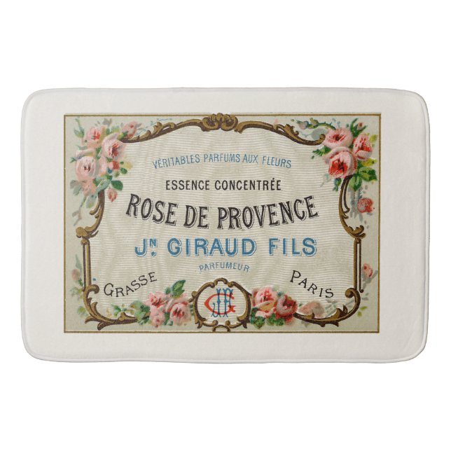 Vintage French Perfume Ad Art Bath Mat (Front)