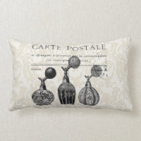 Vintage  French Perfume Bottles pillow